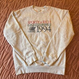 Sporty & Rich Heather Gray Running Club Sweater
